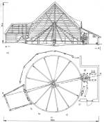 5. bra. A vmosoroszi (Szatmr m.) szrazmalom metszete (a) s alaprajza (b)