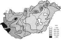 11. bra. Az tlagos vi csapadksszeg Magyarorszgon [mm]