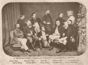 A Kpzmvszeti Trsulat igazgatvlasztsa 1863-ban (kzpen ll Than Mr)Nagythat kp