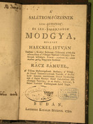  salétrom-főzésről írt művét ()  fordította magyarra. A könyvet   tipográfiájában nyomtatták 1780-ban.