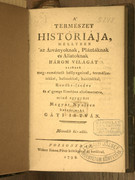Az első magyar természetrajz tankönyv :  (, 1798)