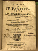   című munkájának  1599-ben kiadott példányát őrzi a könyvtár. Bár a Hármaskönyv nem nyert teljes formális jóváhagyást, egészen 1848-ig törvényként használták.